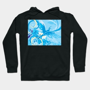 Blue Crane Abstract Pattern Hoodie